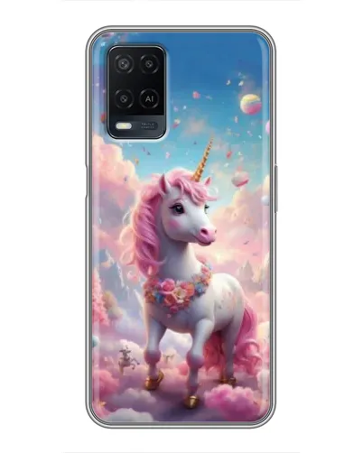 Чехол для OPPO A54 с картинкой «Единорог среди облаков»