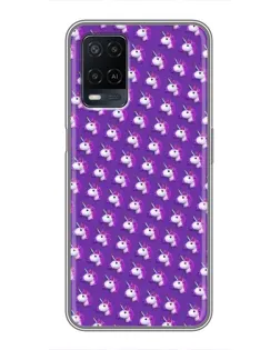 Чехол для OPPO A54 с картинкой «Единороги на фиолетовом»