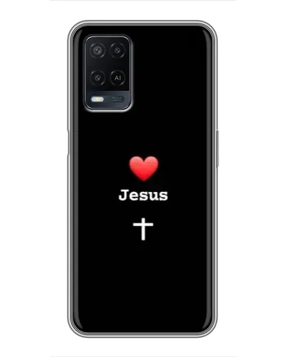 Чехол для OPPO A54 с картинкой «Сердце - Jesus»