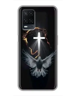 Чехол для OPPO A54 с картинкой «Голубь и Свет»