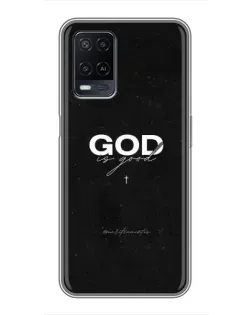 Чехол для OPPO A54 с картинкой «GOD — Бог над всем»