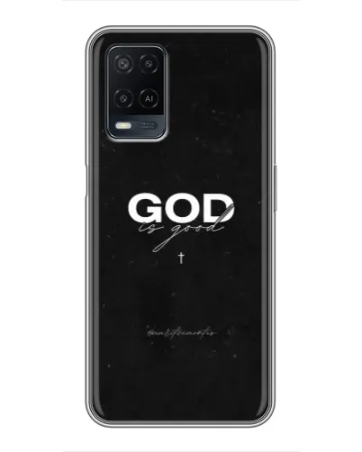 Чехол для OPPO A54 с картинкой «GOD — Бог над всем»