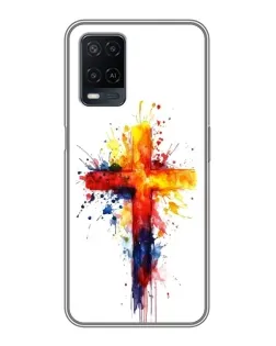 Чехол для OPPO A54 с картинкой «Акварельный крест»