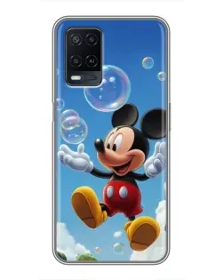 Чехол для OPPO A54 с картинкой «Mickey и мыльные пузыри»