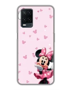 Чехол для OPPO A54 с картинкой «Минни Маус и сердечки»