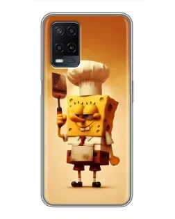 Чехол для OPPO A54 с картинкой «Губка Боб повар»
