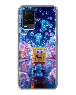 Чехол для OPPO A54 с картинкой «Неоновый океан»