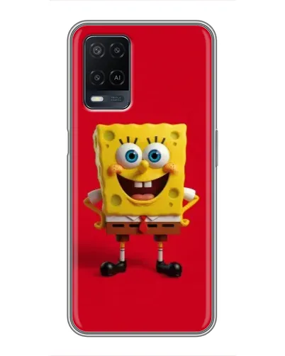 Чехол для OPPO A54 с картинкой «Спанч Боб на красном»