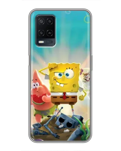 Чехол для OPPO A54 с картинкой «Спанч Боб победитель»