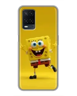 Чехол для OPPO A54 с картинкой «Позитивный Губка Боб»