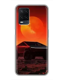 Чехол для OPPO A54 с картинкой «Cybertruck на Марсе»
