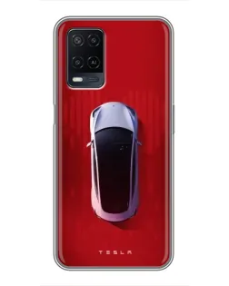 Чехол для OPPO A54 с картинкой «Tesla Top View»