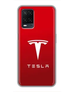 Чехол для OPPO A54 с картинкой «Tesla Red Classic»