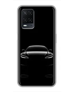 Чехол для OPPO A54 с картинкой «Силуэт Tesla Night»