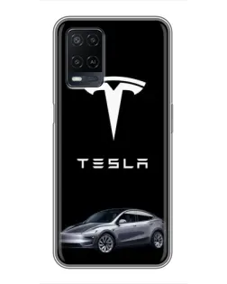 Чехол для OPPO A54 с картинкой «Tesla Model Y»