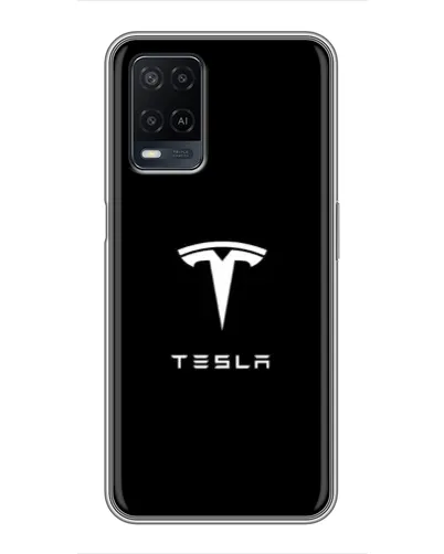 Чехол для OPPO A54 с картинкой «Tesla White Logo» Чехол для OPPO A54 с картинкой «Tesla White Logo»