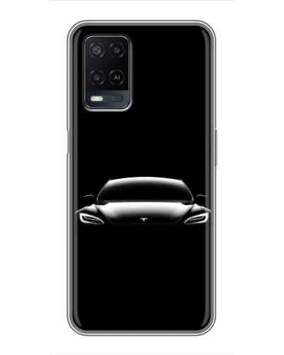 Чехол для OPPO A54 с картинкой «Фары Tesla Night» Чехол для OPPO A54 с картинкой «Фары Tesla Night»