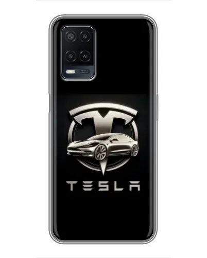 Чехол для OPPO A54 с картинкой «Tesla — серебристое авто» Чехол для OPPO A54 с картинкой «Tesla — серебристое авто»