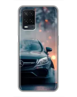 Чехол для OPPO A54 с картинкой «Mercedes — ночной город»