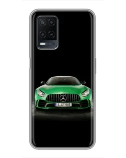 Чехол для OPPO A54 с картинкой «Mercedes — неоновый лого»