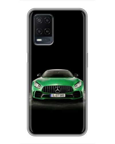 Чехол для OPPO A54 с картинкой «Mercedes — неоновый лого»