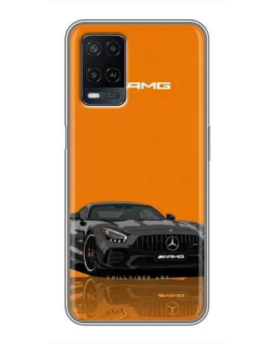 Чехол для OPPO A54 с картинкой «Оранжевый Mercedes AMG»