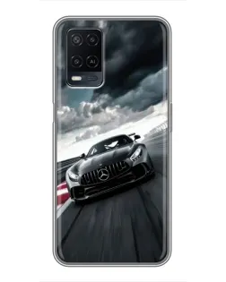 Чехол для OPPO A54 с картинкой «Гоночный Mercedes AMG»