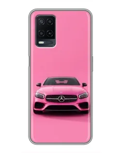 Чехол для OPPO A54 с картинкой «Розовый Mercedes AMG»