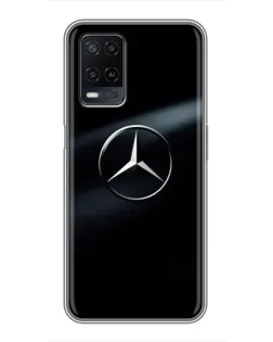 Чехол для OPPO A54 с картинкой «Mercedes на металле»