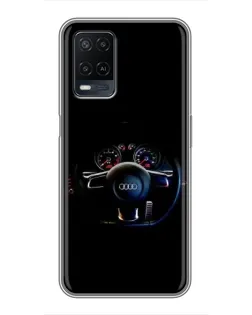 Чехол для OPPO A54 с картинкой «Салон Audi — руль» Чехол для OPPO A54 с картинкой «Салон Audi — руль»