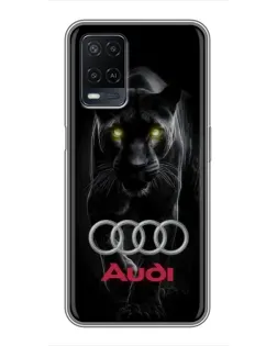 Чехол для OPPO A54 с картинкой «Пантера и Audi»