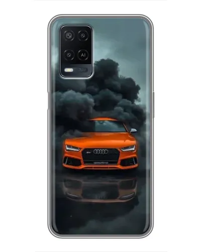 Чехол для OPPO A54 с картинкой «Audi в облаках дыма»