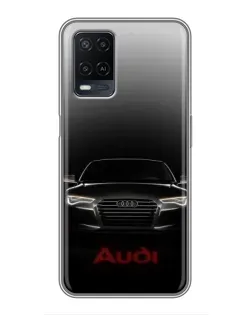 Чехол для OPPO A54 с картинкой «Audi — градиентный контур»