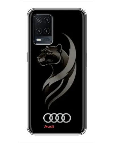 Чехол для OPPO A54 с картинкой «Графика — пантера и Audi»
