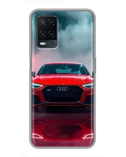 Чехол для OPPO A54 с картинкой «Audi RS — красный стиль»