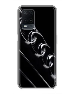 Чехол для OPPO A54 с картинкой «Audi — абстрактные кольца»