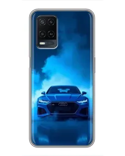 Чехол для OPPO A54 с картинкой «Audi — голубая энергия»