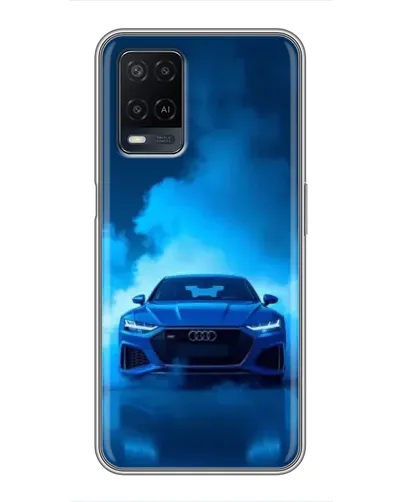 Чехол для OPPO A54 с картинкой «Audi — голубая энергия»