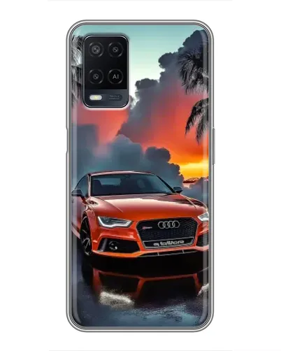 Чехол для OPPO A54 с картинкой «Audi — закат»
