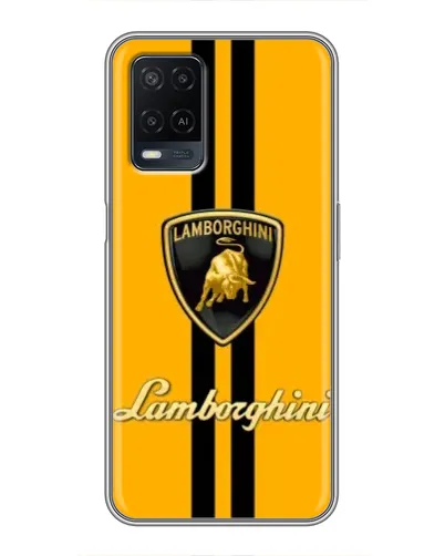 Чехол для OPPO A54 с картинкой «Lamborghini Stripe желтый»
