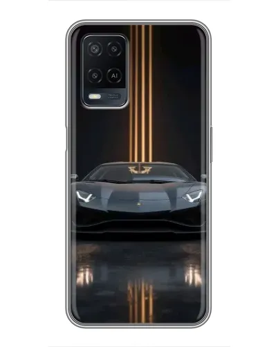 Чехол для OPPO A54 с картинкой «Lamborghini золотые линии»
