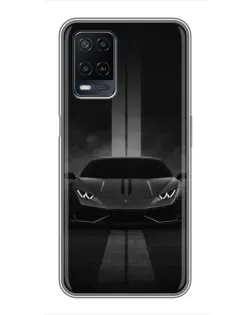 Чехол для OPPO A54 с картинкой «Lamborghini симметрия дорог»