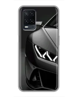 Чехол для OPPO A54 с картинкой «Lamborghini фары детализация»