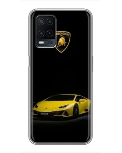 Чехол для OPPO A54 с картинкой «Lamborghini желтый акцент»