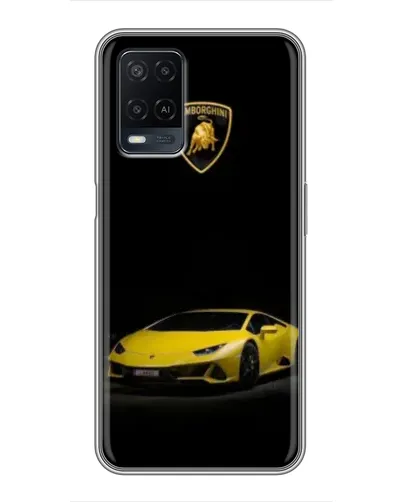 Чехол для OPPO A54 с картинкой «Lamborghini желтый акцент»