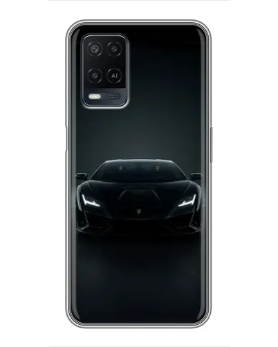 Чехол для OPPO A54 с картинкой «Черный Lamborghini Aventador»