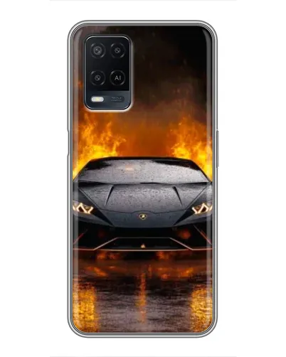Чехол для OPPO A54 с картинкой «Lamborghini в огне»