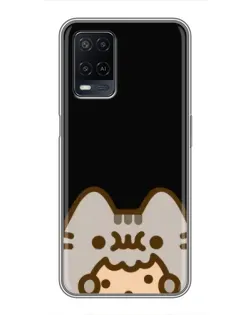 Чехол для OPPO A54 с картинкой «Пушин на черном»