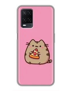 Чехол для OPPO A54 с картинкой «Пушин с пиццей»