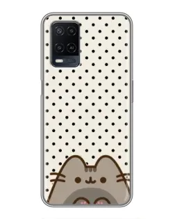 Чехол для OPPO A54 с картинкой «Пушин в горошек»